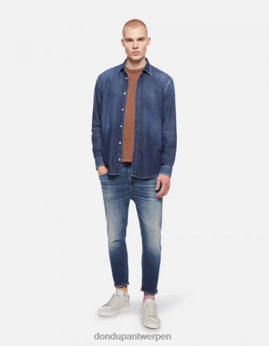 kleding DONDUP T-shirt van jersey met normale pasvorm cioccolato Heren 4X00H798