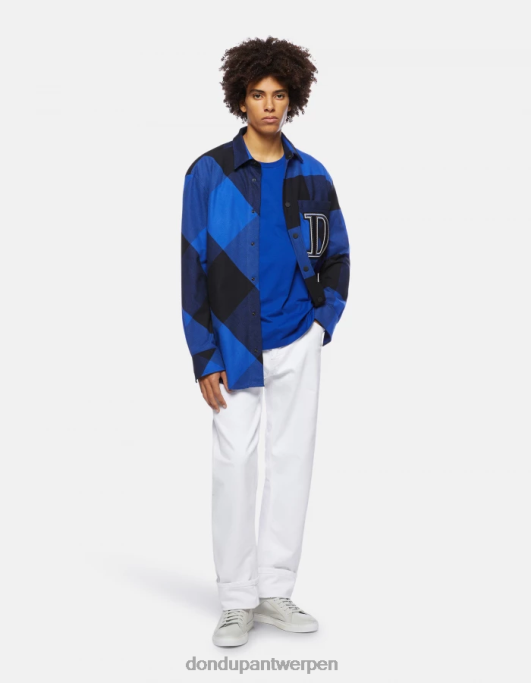 kleding DONDUP T-shirt van jersey met normale pasvorm koningsblauw Heren 4X00H795