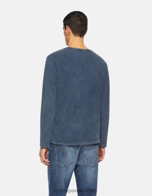 kleding DONDUP T-shirt van jersey met normale pasvorm marineblauw Heren 4X00H806