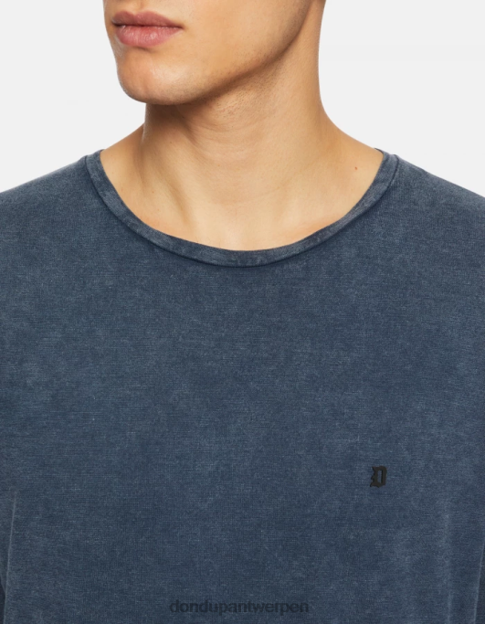 kleding DONDUP T-shirt van jersey met normale pasvorm marineblauw Heren 4X00H806
