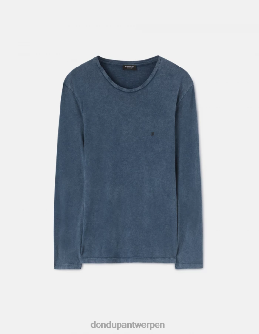 kleding DONDUP T-shirt van jersey met normale pasvorm marineblauw Heren 4X00H806