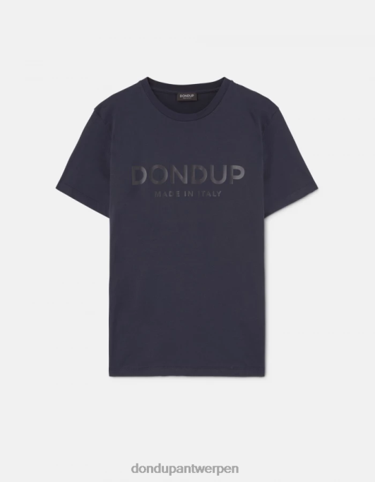 kleding DONDUP T-shirt van jersey met normale pasvorm marineblauw Heren 4X00H813