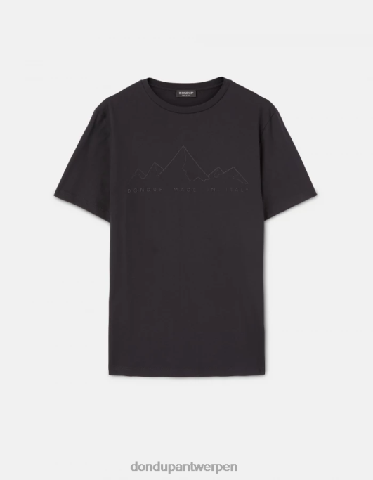 kleding DONDUP T-shirt van jersey met normale pasvorm zwart Heren 4X00H810