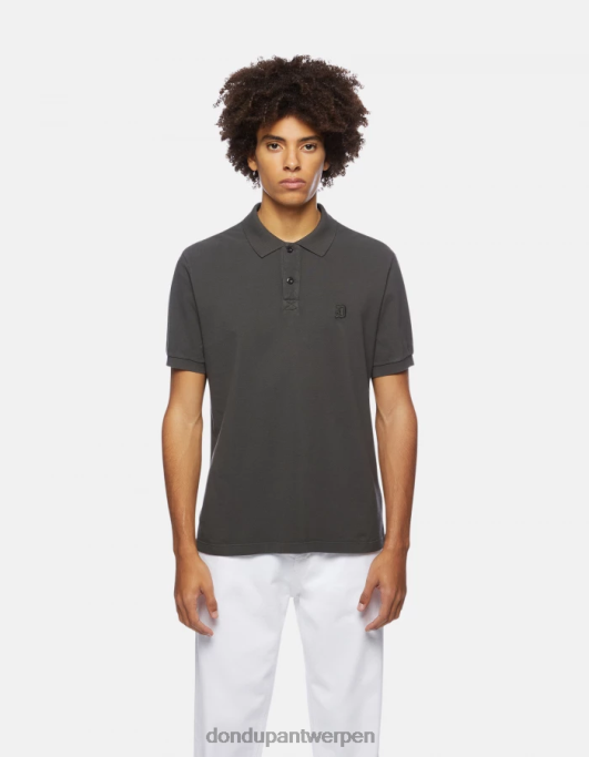 kleding DONDUP piqué poloshirt met normale pasvorm asfalto Heren 4X00H820