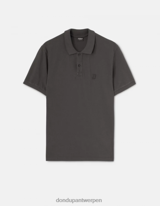 kleding DONDUP piqué poloshirt met normale pasvorm asfalto Heren 4X00H820