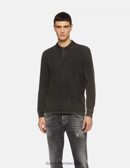 kleding DONDUP regular-fit jersey poloshirt zwart Heren 4X00H803