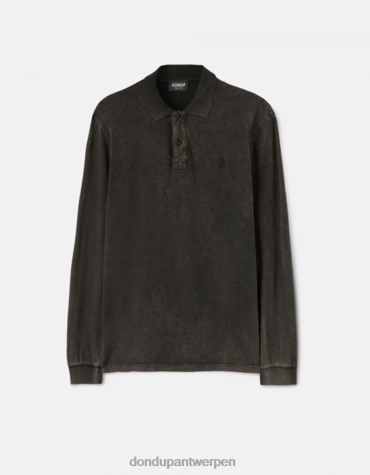 kleding DONDUP regular-fit jersey poloshirt zwart Heren 4X00H803