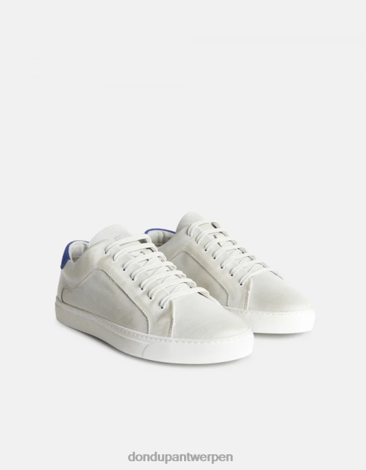 schoenen DONDUP verouderde leren sneakers wit Blauw Heren 4X00H978