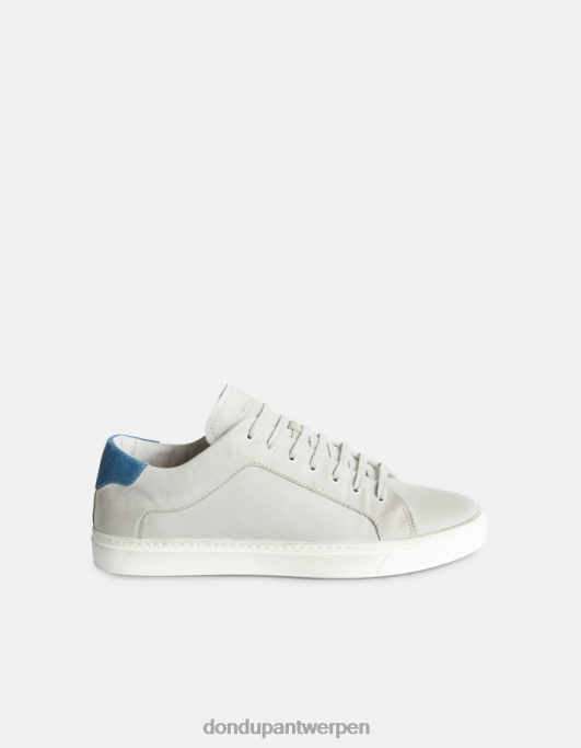 schoenen DONDUP verouderde leren sneakers wit & blauw Heren 4X00H982