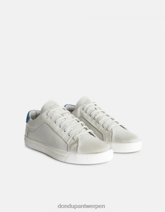 schoenen DONDUP verouderde leren sneakers wit & blauw Heren 4X00H982