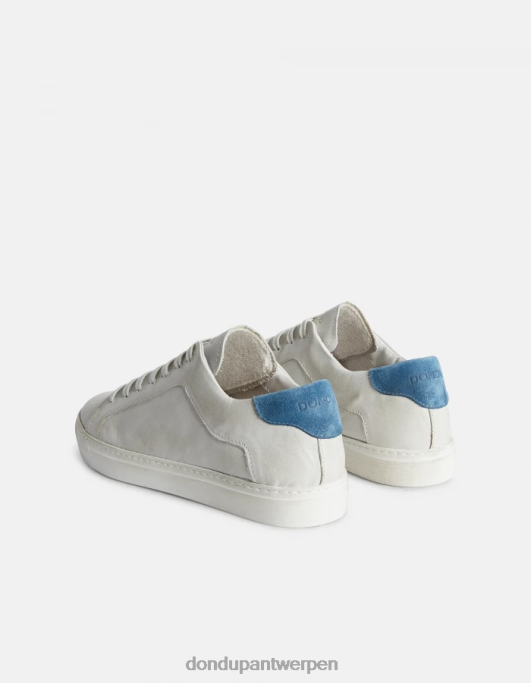 schoenen DONDUP verouderde leren sneakers wit & blauw Heren 4X00H982