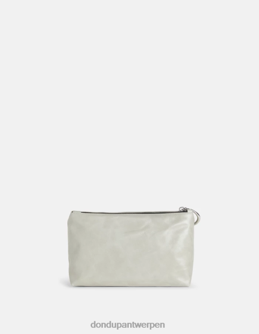 accessoires DONDUP glanzend leren beautycase lichtgrijs vrouwen 4X00H503