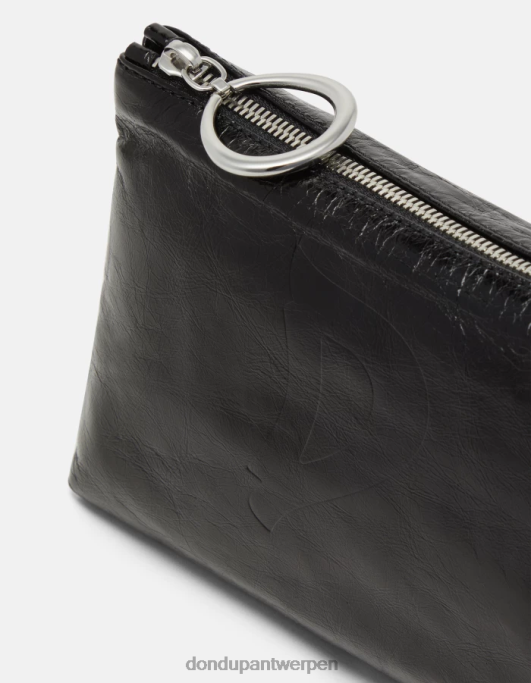 accessoires DONDUP glanzend leren beautycase zwart vrouwen 4X00H502