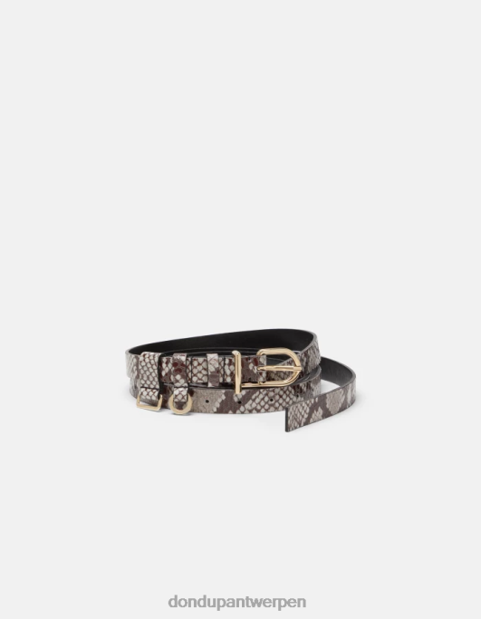accessoires DONDUP Leren riem met pythonprint-effect natuurlijk vrouwen 4X00H474