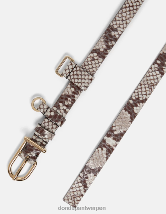 accessoires DONDUP Leren riem met pythonprint-effect natuurlijk vrouwen 4X00H474