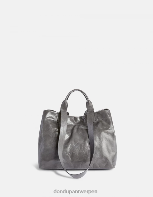 accessoires DONDUP glanzende leren shopper fumo vrouwen 4X00H497