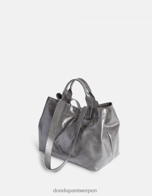 accessoires DONDUP glanzende leren shopper fumo vrouwen 4X00H497