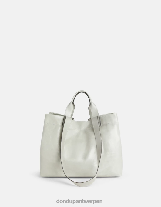 accessoires DONDUP glanzende leren shopper lichtgrijs vrouwen 4X00H496