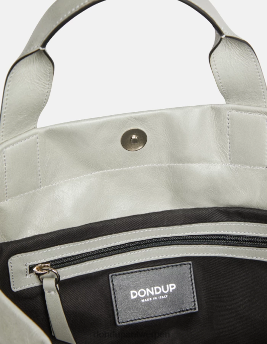 accessoires DONDUP glanzende leren shopper lichtgrijs vrouwen 4X00H496