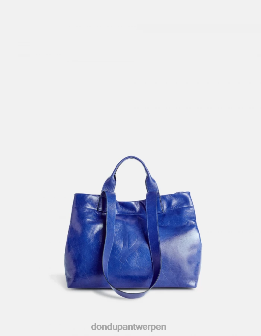 accessoires DONDUP glanzende leren shopper turkoois vrouwen 4X00H495