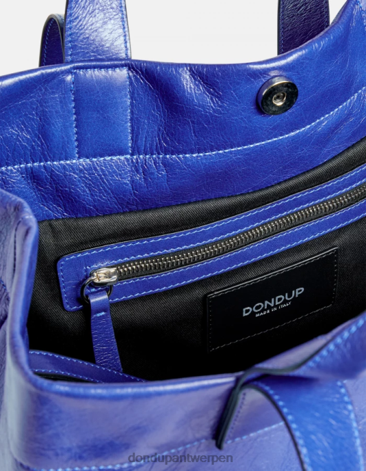 accessoires DONDUP glanzende leren shopper turkoois vrouwen 4X00H495