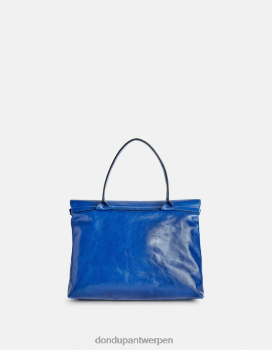 accessoires DONDUP glanzende leren tas turkoois vrouwen 4X00H487