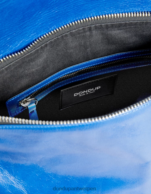 accessoires DONDUP glanzende leren tas turkoois vrouwen 4X00H487