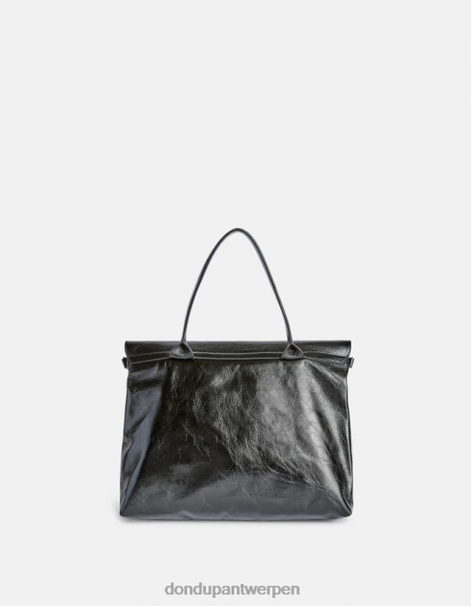 accessoires DONDUP glanzende leren tas zwart vrouwen 4X00H484