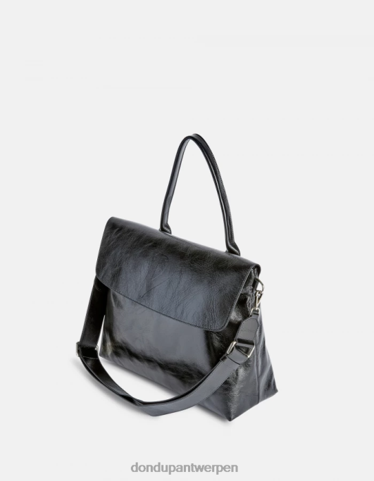 accessoires DONDUP glanzende leren tas zwart vrouwen 4X00H484