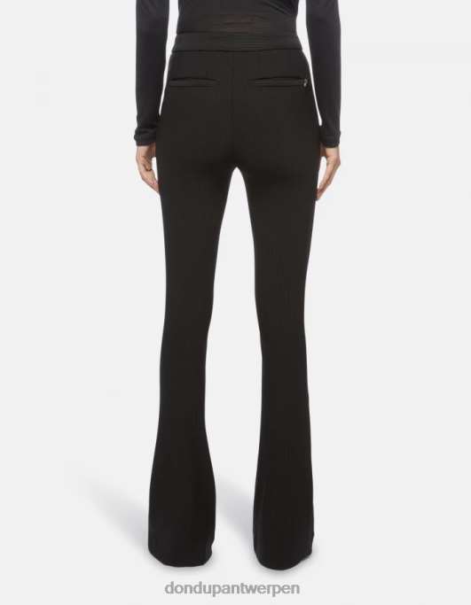 kleding DONDUP Avril bootcut jersey broek zwart vrouwen 4X00H217