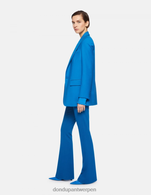 kleding DONDUP Lexi bootcut broek van jersey turkoois vrouwen 4X00H157