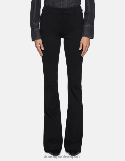 kleding DONDUP Lexi bootcut broek van jersey zwart vrouwen 4X00H204