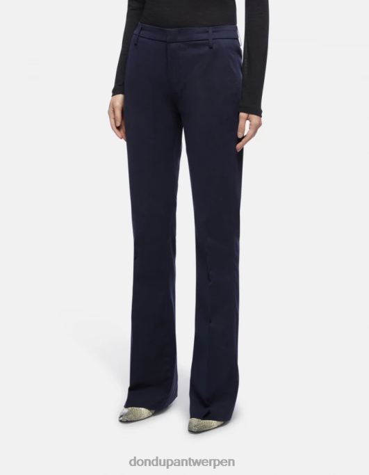 kleding DONDUP Lexi bootcut broek van katoen marineblauw vrouwen 4X00H168