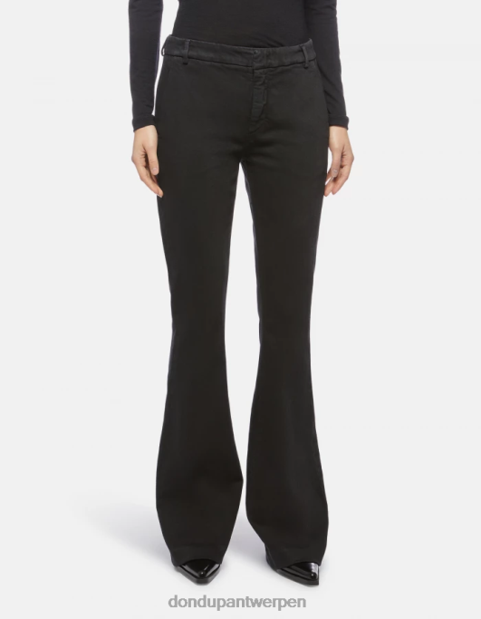 kleding DONDUP Lexi bootcut broek van stretch bull denim zwart vrouwen 4X00H216