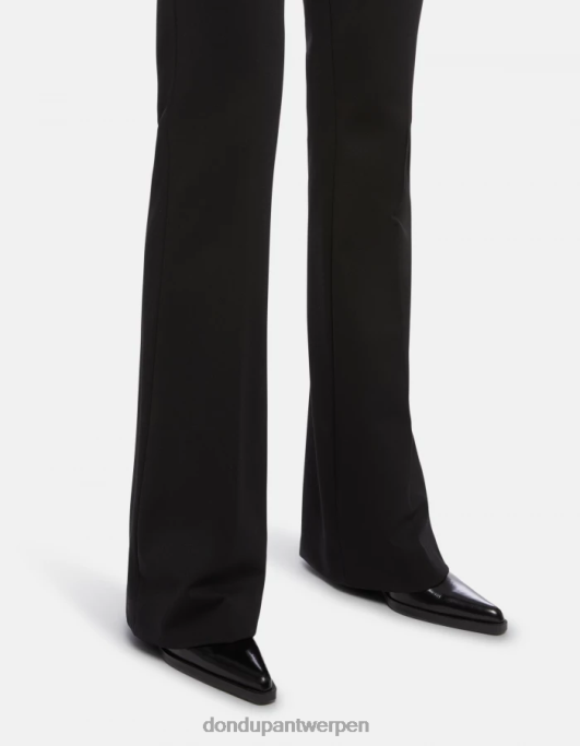 kleding DONDUP Tina bootcut jersey broek zwart vrouwen 4X00H205