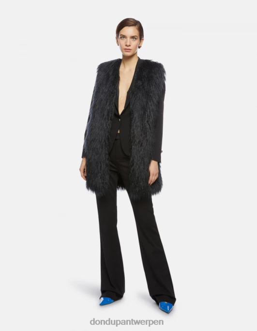 kleding DONDUP Tina bootcut jersey broek zwart vrouwen 4X00H205