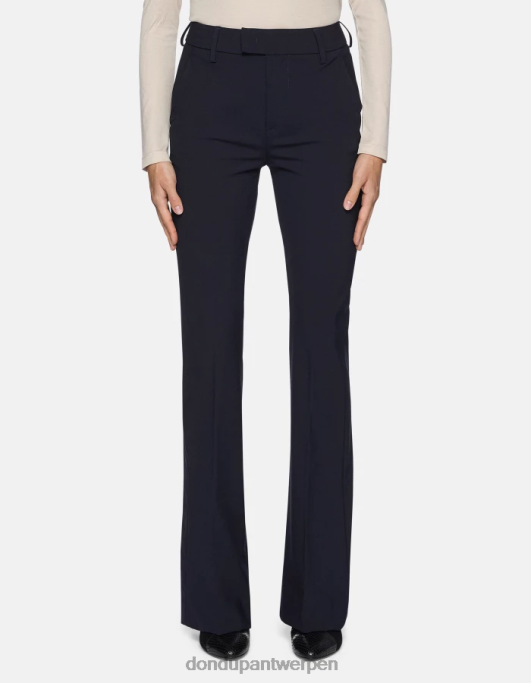 kleding DONDUP Tina bootcut wollen broek marineblauw vrouwen 4X00H192