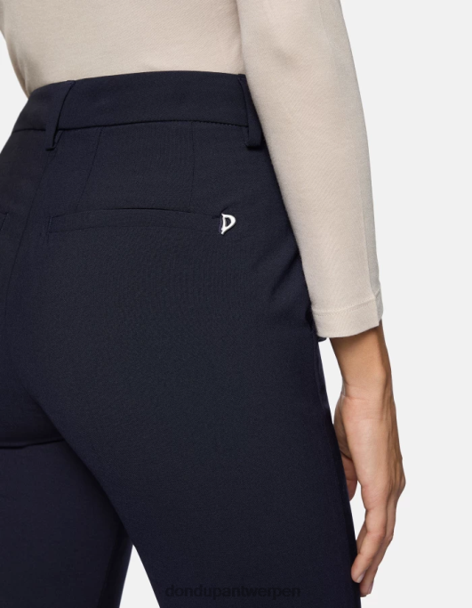 kleding DONDUP Tina bootcut wollen broek marineblauw vrouwen 4X00H192