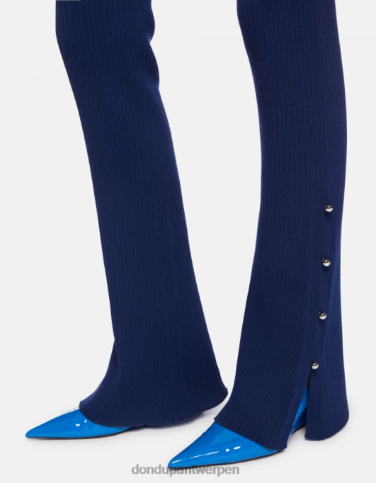kleding DONDUP bootcut viscose broek blauw vrouwen 4X00H219
