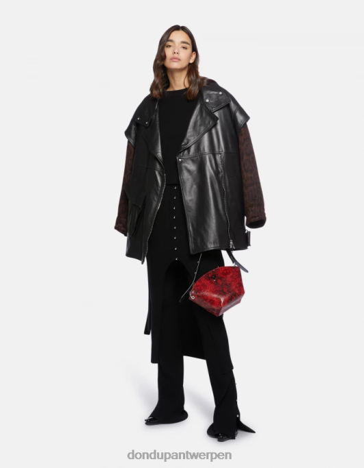 kleding DONDUP bootcut viscose broek zwart vrouwen 4X00H218