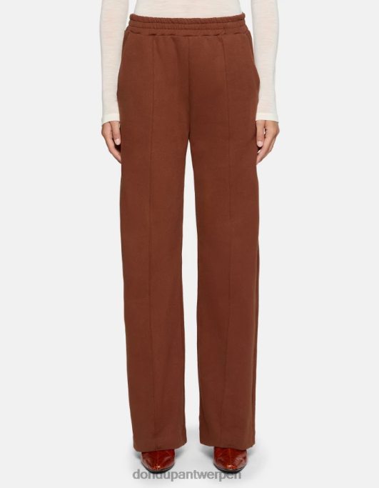 kleding DONDUP fleecebroek met wijde pijpen cioccolato vrouwen 4X00H170