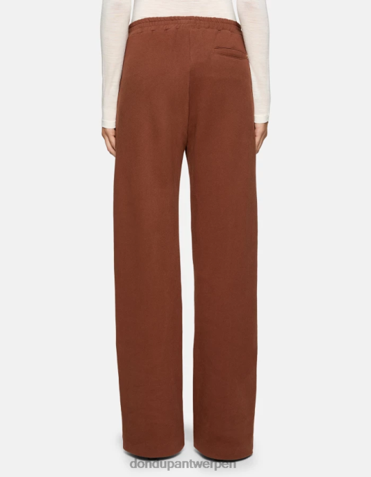 kleding DONDUP fleecebroek met wijde pijpen cioccolato vrouwen 4X00H170