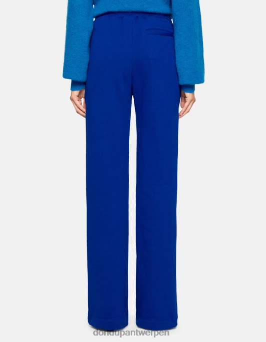 kleding DONDUP fleecebroek met wijde pijpen koningsblauw vrouwen 4X00H188