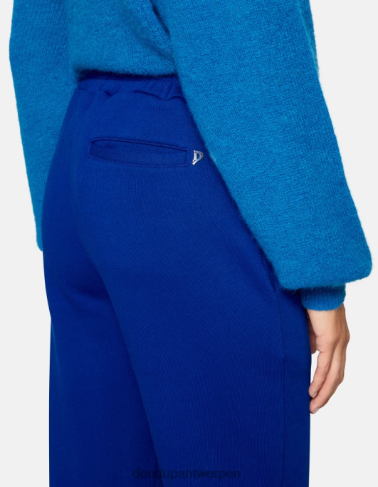 kleding DONDUP fleecebroek met wijde pijpen koningsblauw vrouwen 4X00H188