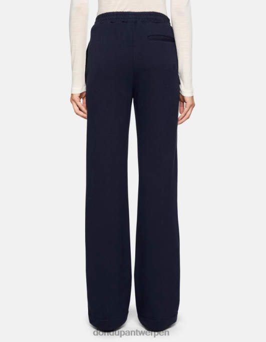 kleding DONDUP fleecebroek met wijde pijpen marineblauw vrouwen 4X00H189