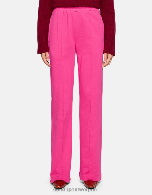 kleding DONDUP fleecebroek met wijde pijpen orchidee vrouwen 4X00H187