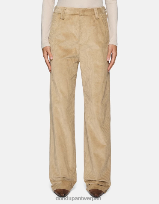 kleding DONDUP joan fluwelen broek met wijde pijpen lievito vrouwen 4X00H132