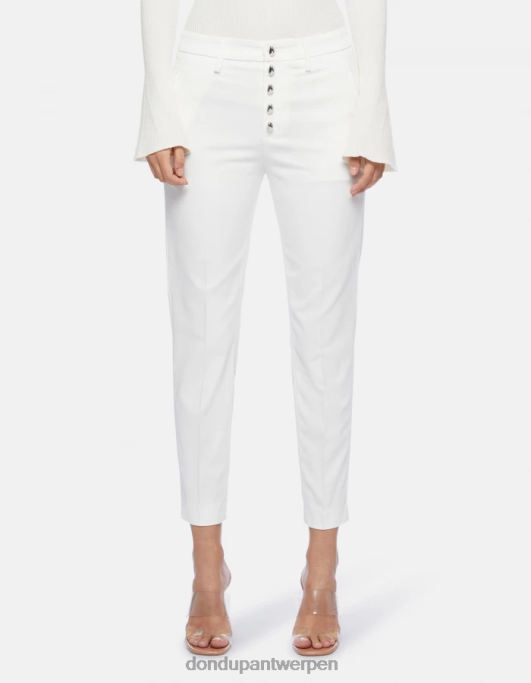 kleding DONDUP Carmen slim-fit katoenen broek albast vrouwen 4X00H207