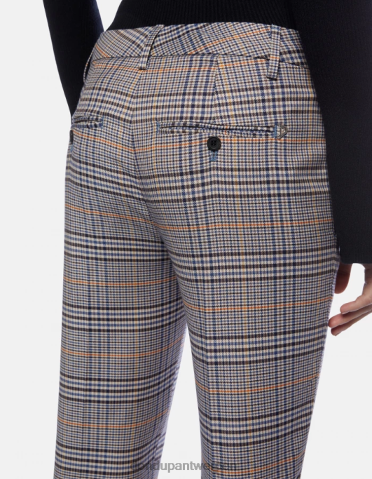 kleding DONDUP perfecte slim-fit broek van Prince of Wales-ruitstof blauw vrouwen 4X00H226
