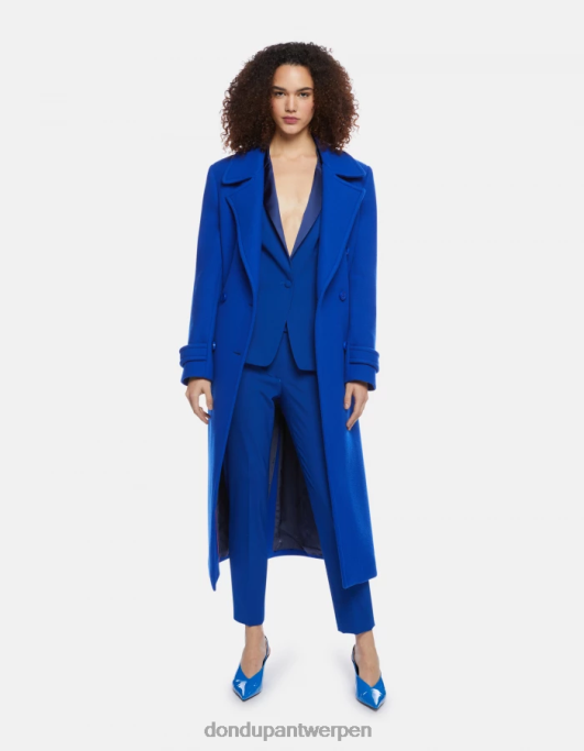 kleding DONDUP perfecte slim-fit broek van wol koningsblauw vrouwen 4X00H184